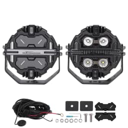 Round 5" LED Light Pods Spot Beam white 6000K Amber 3000K Off Road Light Bar