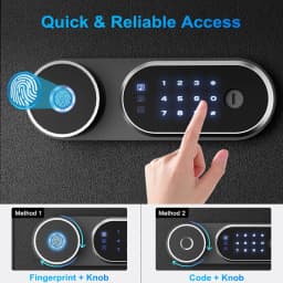 50L Digital Safe Box with LCD Screen Sensor Light, Biometric Fingerprint Home Safe with Voice Prompt, Dual Warning, Money Safe