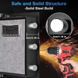 50L Digital Safe Box with LCD Screen Sensor Light, Biometric Fingerprint Home Safe with Voice Prompt, Dual Warning, Money Safe