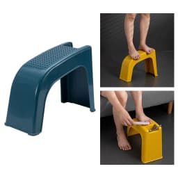 Home Bathroom Shower Foot Rest Stand with LED Light Non Slip Plastic Stool for Trimming Toenails
