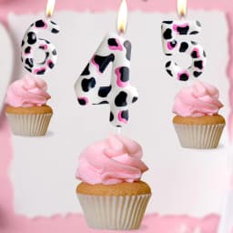 7pcs Birthday Number Candle,Pink Cow Candles Cow Im One Decorations,Cowgirl Theme Girls Party Décor