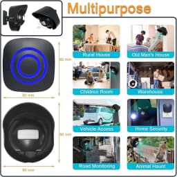 Wireless Entry Door Bell Welcome Motion Sensor with 38 Chimes 200M For Shop Entry Company Security Protection Alarm Doorbell