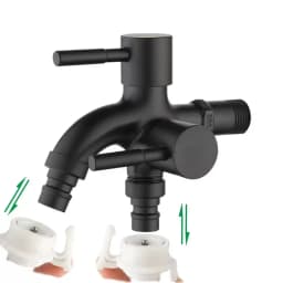 1pc 304 Stainless Steel Multi Functional Washing Machine, Double Outlet Faucet