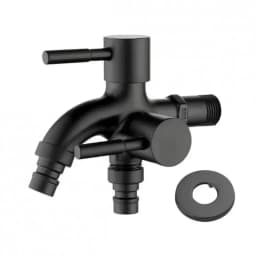 1pc 304 Stainless Steel Multi Functional Washing Machine, Double Outlet Faucet
