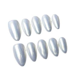 10pcs Red Full Cover Nail Tips Mid-length Almond Handmade False Nails Art Wearable Solid Color Cat's Eye Press on Fake Nails Set