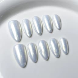 10pcs Red Full Cover Nail Tips Mid-length Almond Handmade False Nails Art Wearable Solid Color Cat's Eye Press on Fake Nails Set