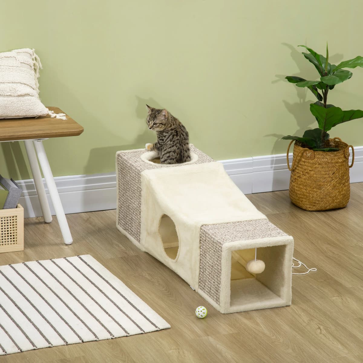 PawHut Cat Tunnel, Cat Play Tube for Indoor Kittens, Puppies, Rabbits