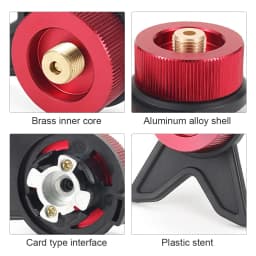 Card Type Gas Tank Adapter with Fixed Anti Roll Bracket Camping Furnace Converter Multifunctional Camping Accessories