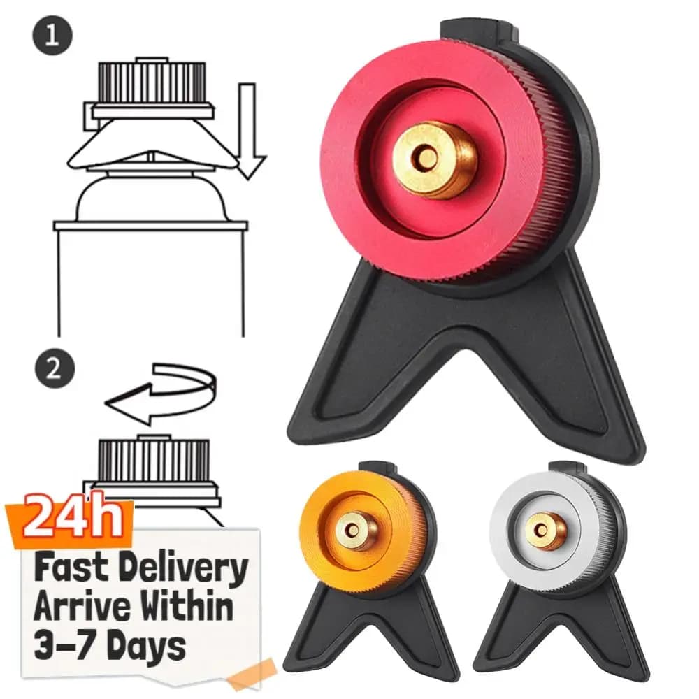 Card Type Gas Tank Adapter with Fixed Anti Roll Bracket Camping Furnace Converter Multifunctional Camping Accessories