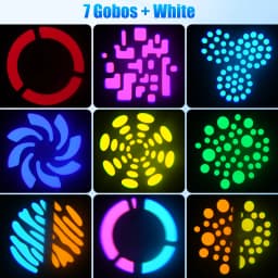 GWONG 4Pcs 120W Moving Head Light 3Prism Beam Gobo Stage Lights DMX512 Voice Control Spotlights For Disco KTV Nightclub Wedding