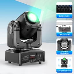GWONG 4Pcs 120W Moving Head Light 3Prism Beam Gobo Stage Lights DMX512 Voice Control Spotlights For Disco KTV Nightclub Wedding