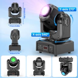 GWONG 4Pcs 120W Moving Head Light 3Prism Beam Gobo Stage Lights DMX512 Voice Control Spotlights For Disco KTV Nightclub Wedding