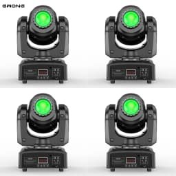 GWONG 4Pcs 120W Moving Head Light 3Prism Beam Gobo Stage Lights DMX512 Voice Control Spotlights For Disco KTV Nightclub Wedding