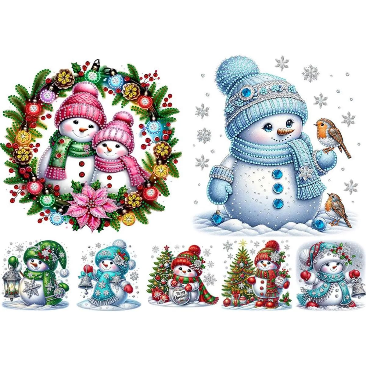5D DIY Partial Special Shaped Drill Diamond Painting Xmas Snowman Decor