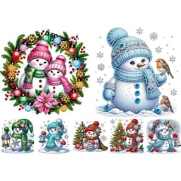 5D DIY Partial Special Shaped Drill Diamond Painting Xmas Snowman Decor