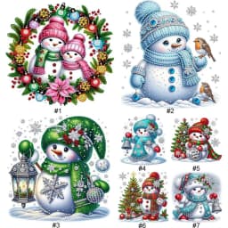 5D DIY Partial Special Shaped Drill Diamond Painting Xmas Snowman Decor