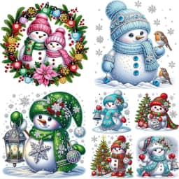 5D DIY Partial Special Shaped Drill Diamond Painting Xmas Snowman Decor