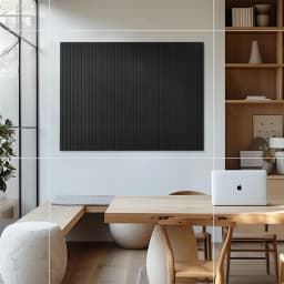 6Pcs Large Black Felt Cork Board Tiles, Slat Wall Panel Bulletin Board for Office Wall Decor