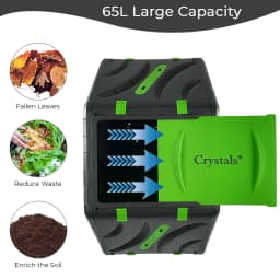 65L Garden Compost Bin, Barrel Rotating Composter with Plastic Legs and Air Hole