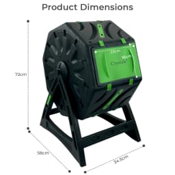 65L Garden Compost Bin, Barrel Rotating Composter with Plastic Legs and Air Hole
