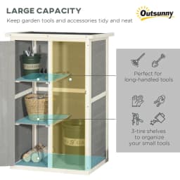 PINGGO Wooden Small Shed, Garden Storage Shed with Shelves and Bolt Latch, 75L X 56W X115H cm, Grey