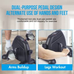 Mini Pedal Exercise Bike Under Desk Bicycle Trainer Fitness Cycling Portable LCD Display Arm Leg Fitness Equipment Home Office