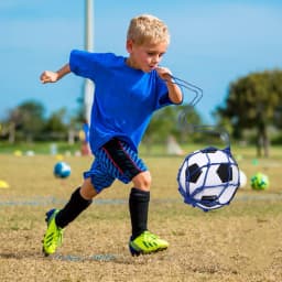 Football Kick Trainer Fits Ball Size 3 4 5 Soccer Return Trainer Net Soccer Ball Trainer Net for Youth Adults Training Equipment
