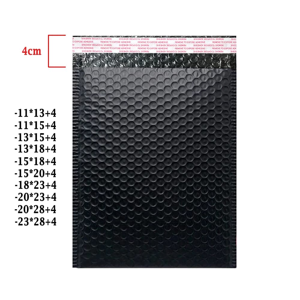 50Pcs Black Bubble Mailers, Waterproof Self-Seal Foam Shipping Bags for Packaging