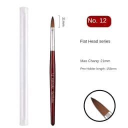 2pcs,Acrylic Nail Art Brush with Wood Handle, Gel Builder Manicure Brush, Professional Nail Drawing Tools