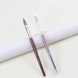 2pcs,Acrylic Nail Art Brush with Wood Handle, Gel Builder Manicure Brush, Professional Nail Drawing Tools