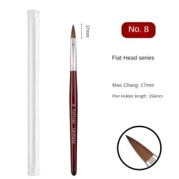 2pcs,Acrylic Nail Art Brush with Wood Handle, Gel Builder Manicure Brush, Professional Nail Drawing Tools