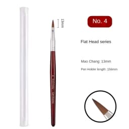 2pcs,Acrylic Nail Art Brush with Wood Handle, Gel Builder Manicure Brush, Professional Nail Drawing Tools