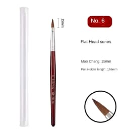 2pcs,Acrylic Nail Art Brush with Wood Handle, Gel Builder Manicure Brush, Professional Nail Drawing Tools