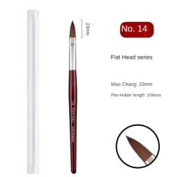 2pcs,Acrylic Nail Art Brush with Wood Handle, Gel Builder Manicure Brush, Professional Nail Drawing Tools