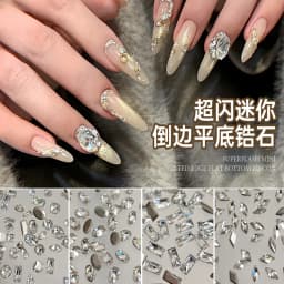 100pcs White/Pink/champagne Gold Mini Rhinestones Zircon Flash Inverted Flat Bottom Luxury Nail Accessories Water Drop/Heart Gem
