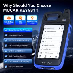 MUCAR KEY581 Key Creation IMMO Learning Chip Key Fob Programmer Immobilizer Tool Universal Key Generator Kit Read Write Cloning