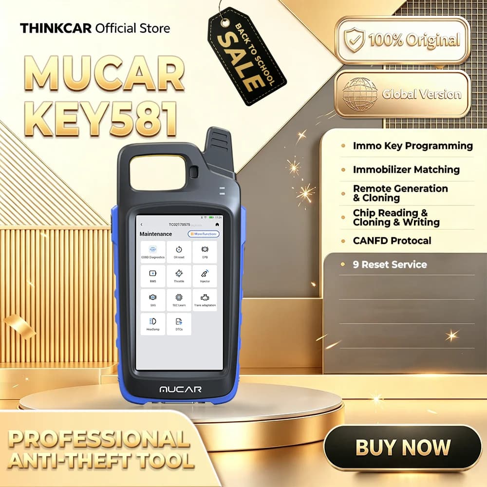 MUCAR KEY581 Key Creation IMMO Learning Chip Key Fob Programmer Immobilizer Tool Universal Key Generator Kit Read Write Cloning