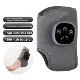 Electric Ankle Massager with Heat & Vibration 4 Heating Levels 3 Modes Infrared Hot Compress Brace