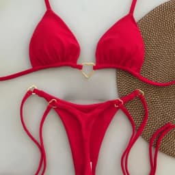 2026 Solid Color White Bikini Women Suit Low Waist Lace-up Swimsuit Two-piece Set swimwear women bathing suit купальник