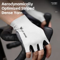 WEST BIKING AERO Cycling Gloves Italy Elastic Interface® Ultra Palm 200kg/m³ Shockproof Bicycle Accessorie Fingerless Gloves MTB