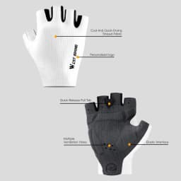 WEST BIKING AERO Cycling Gloves Italy Elastic Interface® Ultra Palm 200kg/m³ Shockproof Bicycle Accessorie Fingerless Gloves MTB
