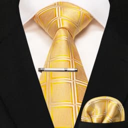 New Fashion Black Plaid Men's Tie 8cm Silk Business Necktie Handkerchief Tie clips set Wedding Party Tie Gift For Men