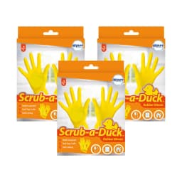 Airpure Scrub-a-Duck Rubber Gloves Large Yellow Household Cleaning