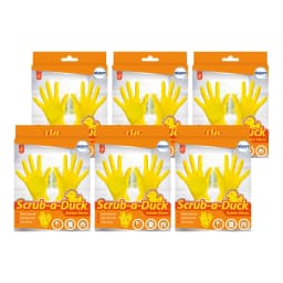 Airpure Scrub-a-Duck Rubber Gloves Large Yellow Household Cleaning