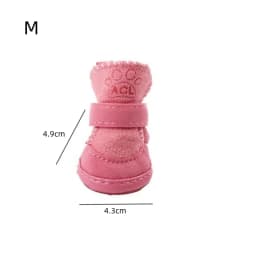 1 set of 4 pet snow boots dog shoes Teddy plush cotton shoes foot cover Winter small dog can not lose warm shoes Autumn and wint