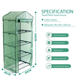 4 Tier Mini Greenhouse Outdoor Garden Plants Grow Green House PVC or PE Cover In 2 Sizes