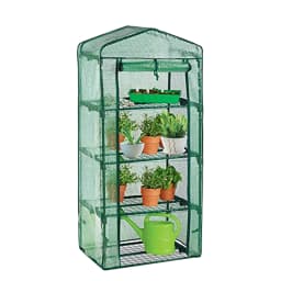 4 Tier Mini Greenhouse Outdoor Garden Plants Grow Green House PVC or PE Cover In 2 Sizes