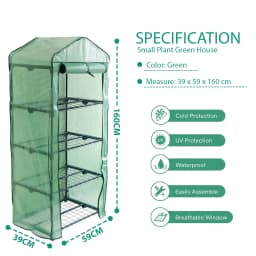 4 Tier Mini Greenhouse Outdoor Garden Plants Grow Green House PVC or PE Cover In 2 Sizes
