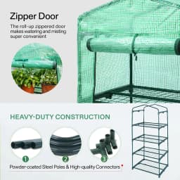 4 Tier Mini Greenhouse Outdoor Garden Plants Grow Green House PVC or PE Cover In 2 Sizes