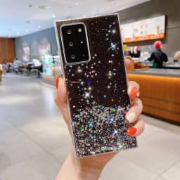For Samsung Galaxy S25 S24 S23 S22 S21 Ultra Case Glitter Star Sequin Clear Thin Case For Samsung S20 FE Note 20 Plus Cover